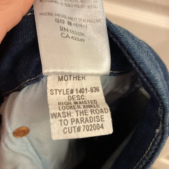 MOTHER High Waisted Looker Ankle The Road to Paradise Skinny Straight Jean - Picture 9 of 9